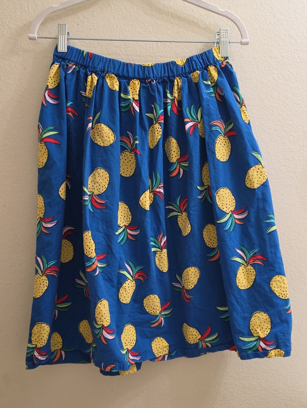 Hanna Andersson Blue Pineapple-Print A-Line Skirt